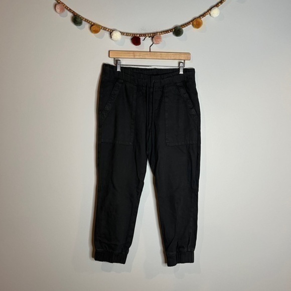 Anthropologie Cloth & Stone charcoal pull on cropped jogger pants - Picture 1 of 5